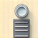 Icon representing a magnifying glass over a product box