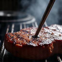 Wireless meat thermometer probes in a roast