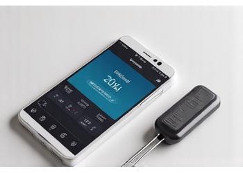 Sleek Bluetooth Smart Chef thermometer with two probes, connecting to a smartphone app.